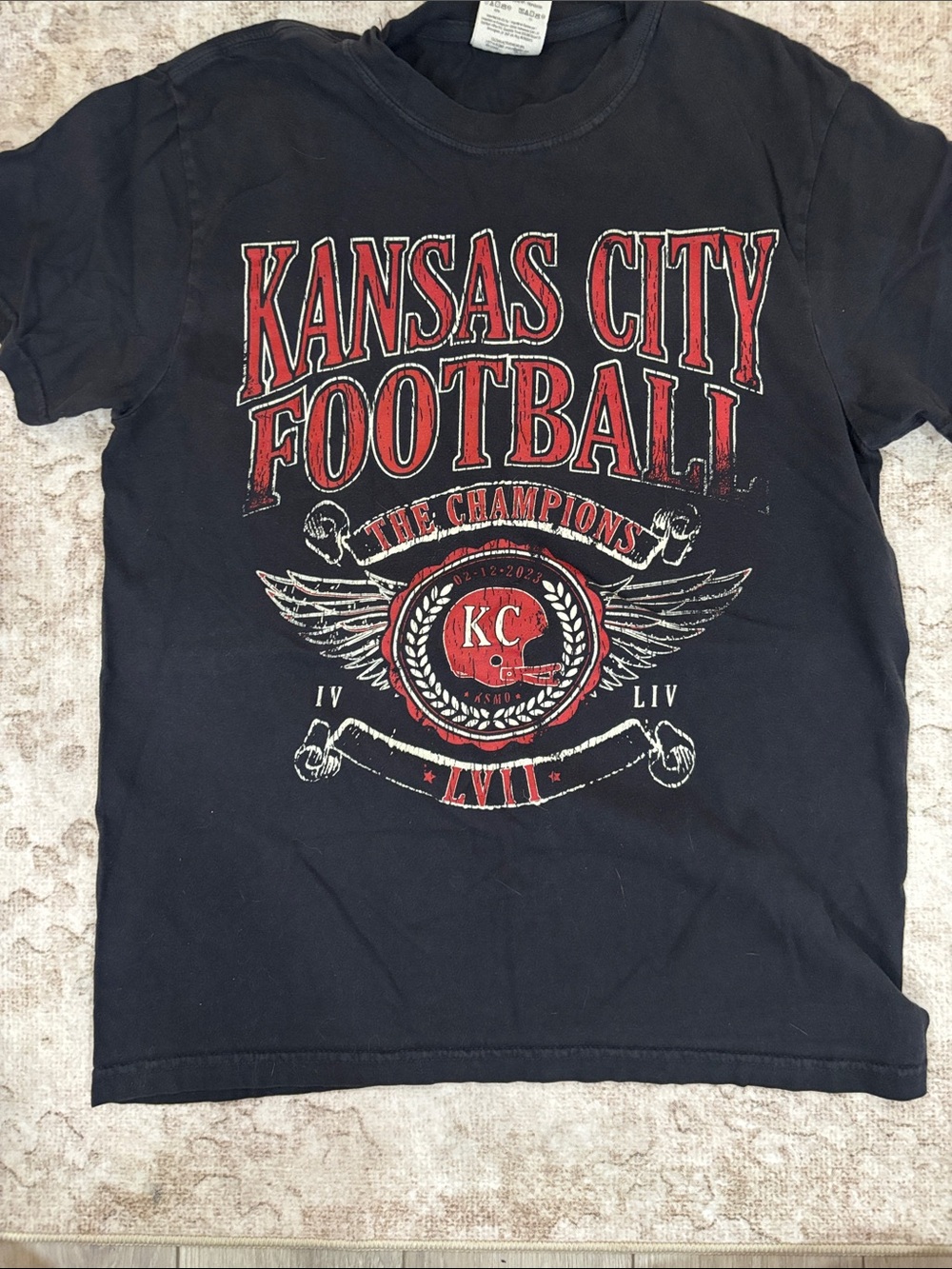 Kansas City Football Graphic Tee - Black with Red Accent